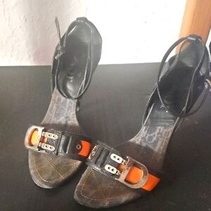 Black and Orange Christian Dior Women's Heels